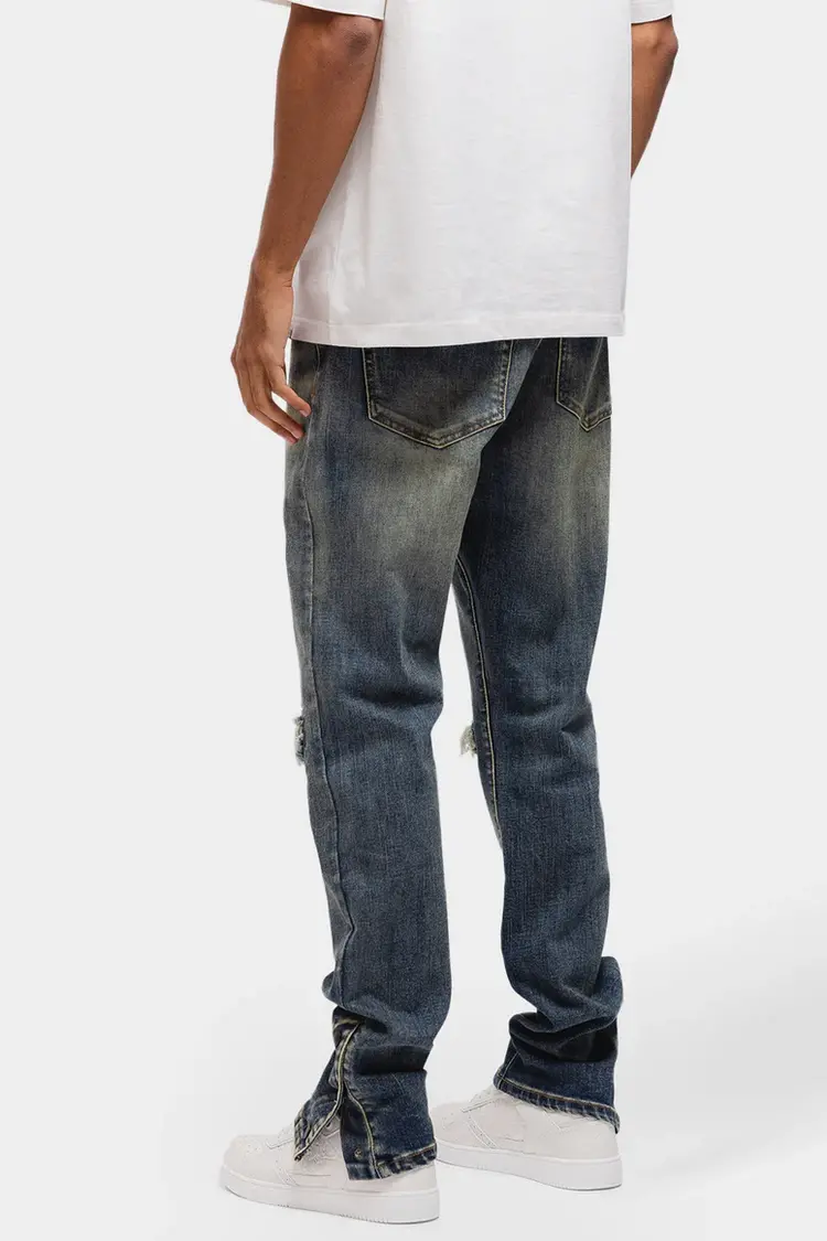 Rivero Rivero Jeans Button Ripped Denim Dark Blue