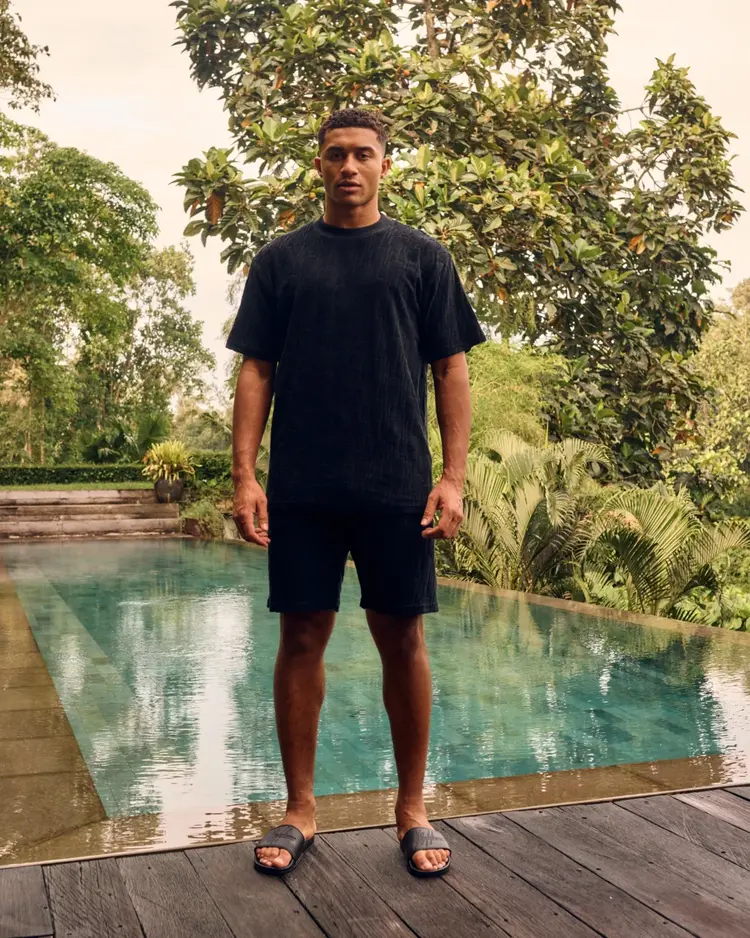 Malelions Malelions Set Monogram Towelling SS25 Black