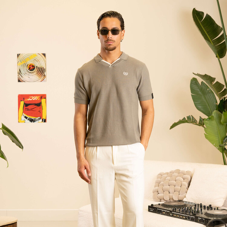 Quotrell Quotrell Couture Polo Elijah SS25 Faded Olive/White