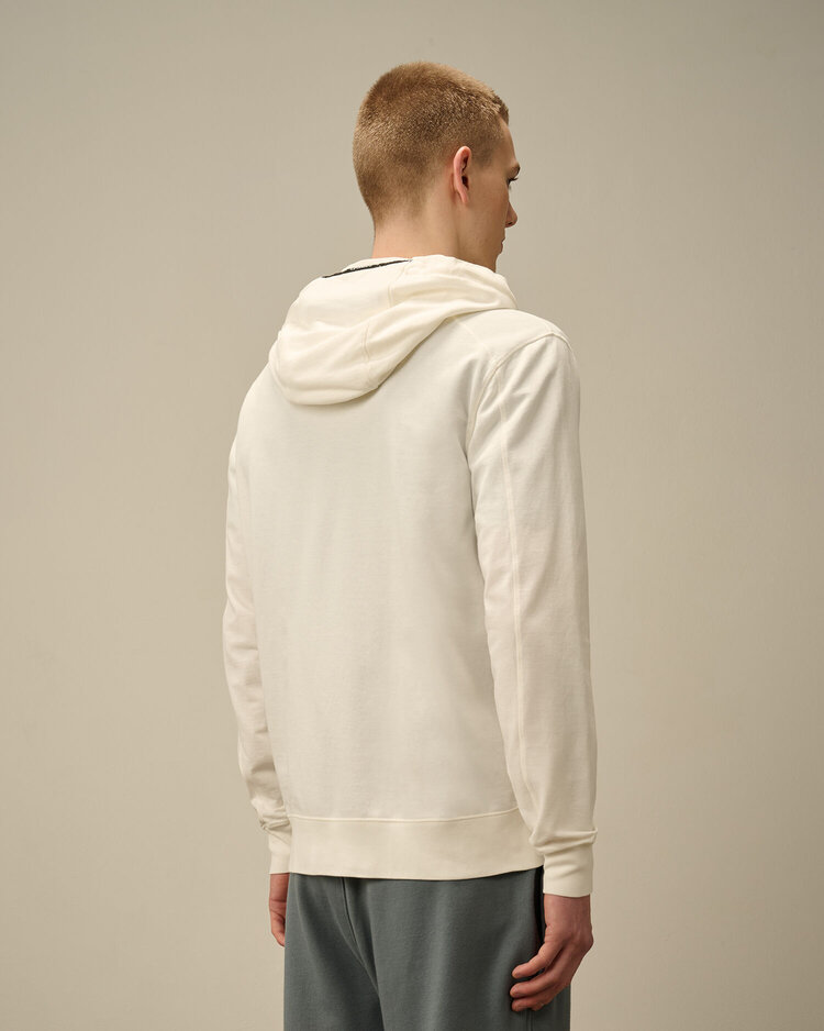 CP Company CP Company Vest Hooded Felpa Light Fleece 18CMSS057A SS25 Gauze White