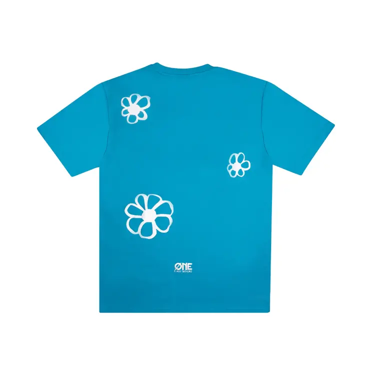 One One T-Shirt Regular Flower Puff SS25 Petrol
