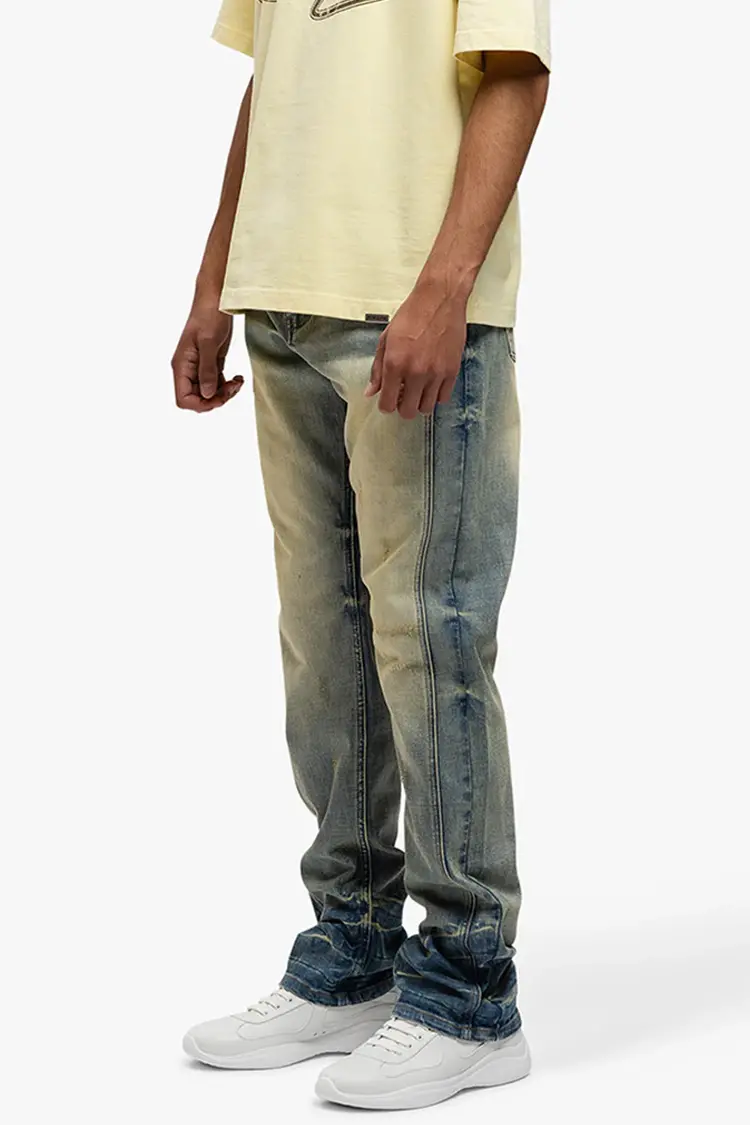 Rivero Rivero Jeans Segmented Washed Denim SS25 Blue Beige