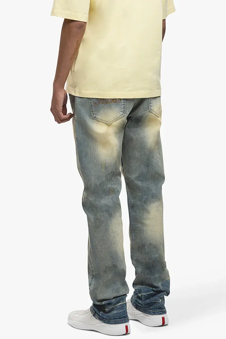 Rivero Rivero Jeans Segmented Washed Denim SS25 Blue Beige