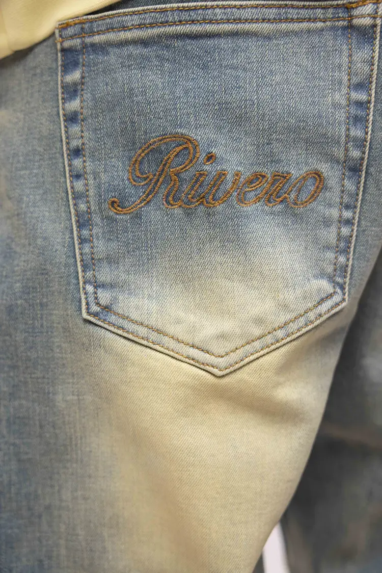 Rivero Rivero Jeans Segmented Washed Denim SS25 Blue Beige
