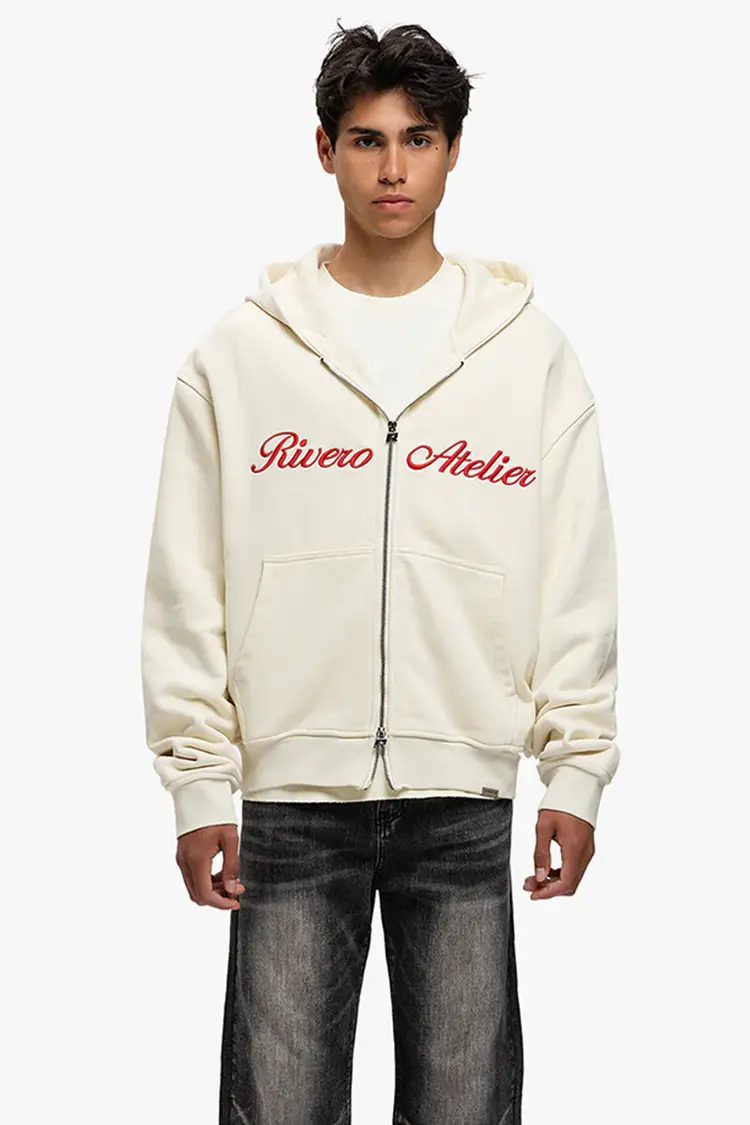 Rivero Rivero Double Zip Hoodie Atelier Retro SS25 Off White