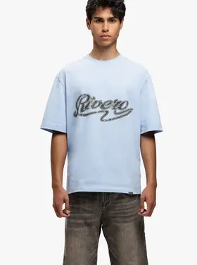 Rivero Rivero T-Shirt Script  SS25 Azure