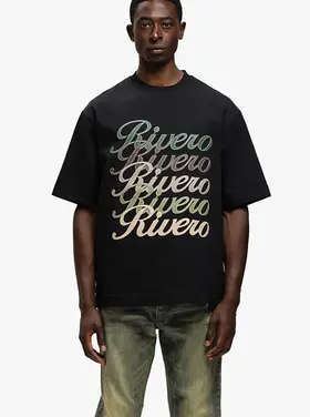 Rivero Rivero T-Shirt Signature Leather Patched SS25 Black