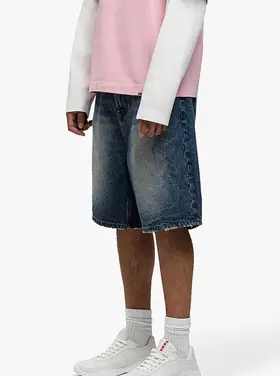 Rivero Rivero Shorts Script Denim Embossed SS25 Dark Blue