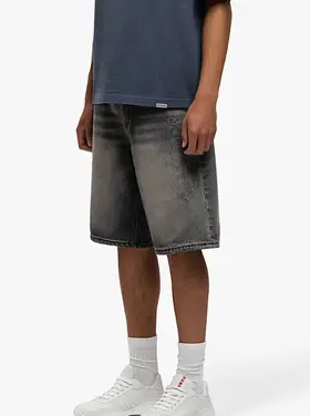 Rivero Rivero Shorts Script Denim Embossed SS25 Black