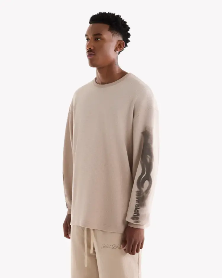 Saint Blanc Saint Blanc Longsleeve Blur Waffle Knit FW25 Off White