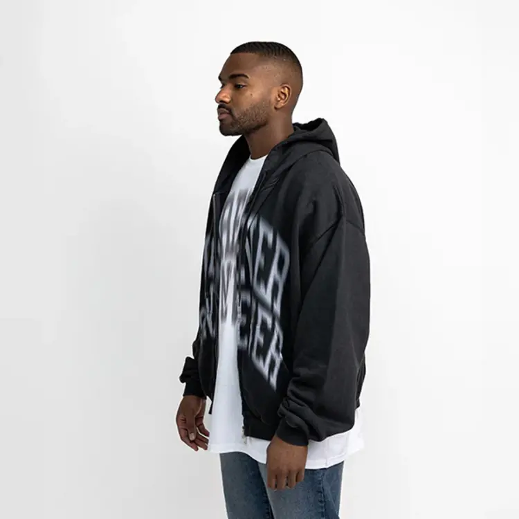 Rheborn Rheborn Vest Hoodie Blurry Forever Or Never Zip-Up FW25 Black