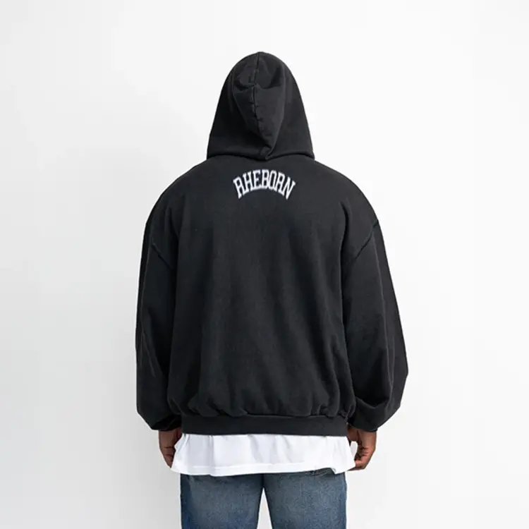 Rheborn Rheborn Vest Hoodie Blurry Forever Or Never Zip-Up FW25 Black