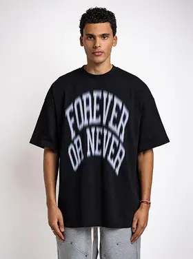 Rheborn Rheborn T-Shirt Blurry Forever Or Never FW25 Black