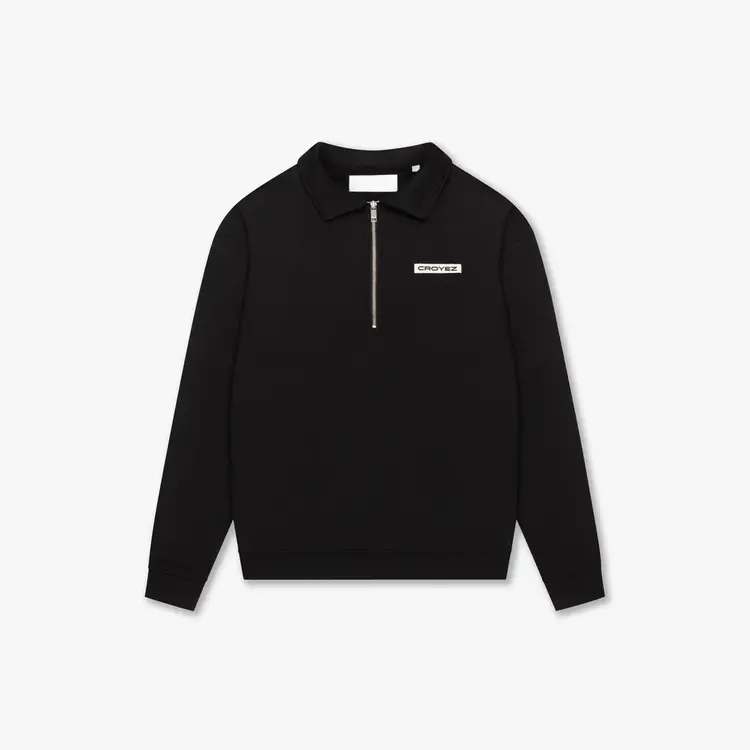 Croyez Croyez Half Zip Sweater Etiquette FW25 Black