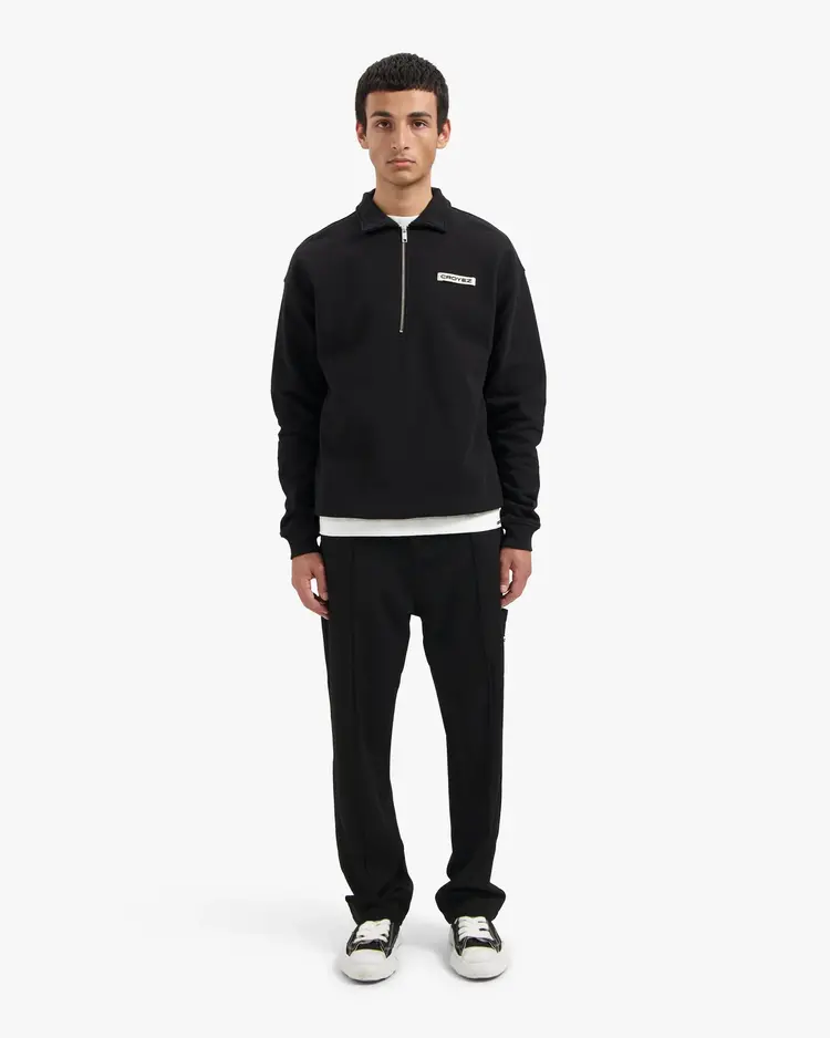 Croyez Croyez Half Zip Sweater Etiquette FW25 Black