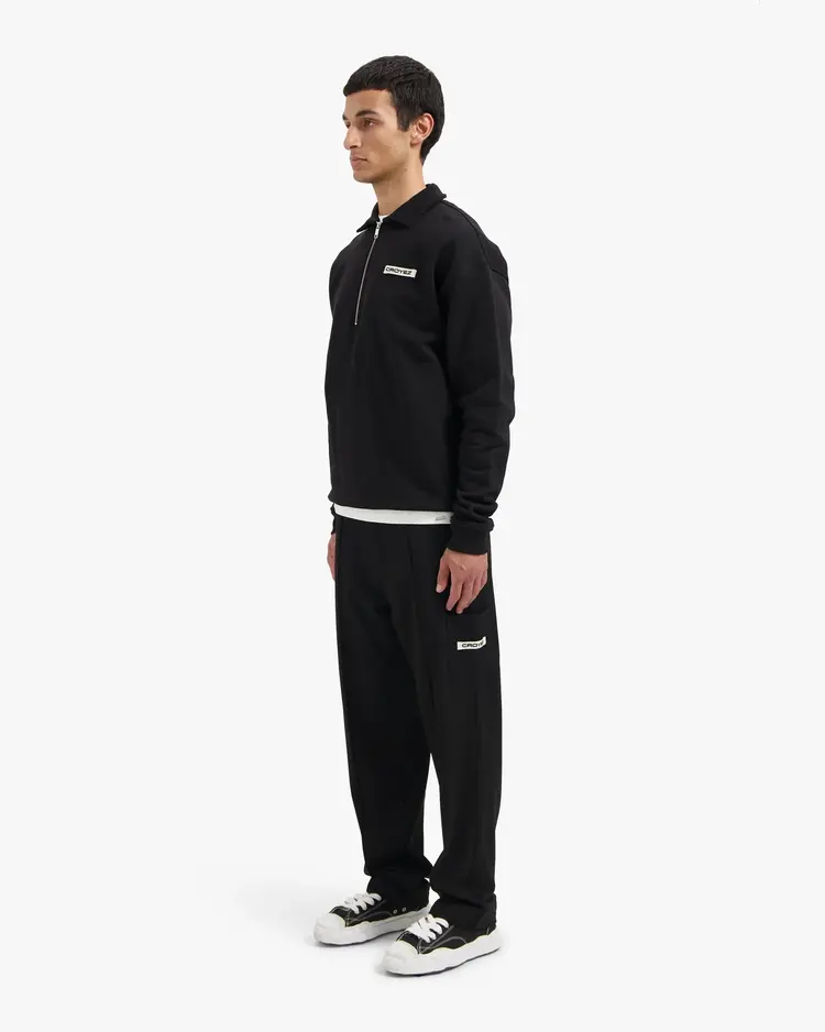 Croyez Croyez Half Zip Sweater Etiquette FW25 Black