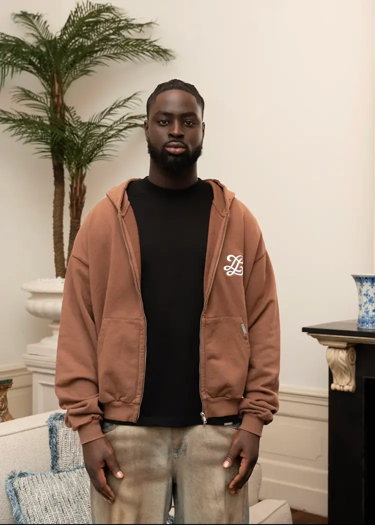 Lueur Lueur Vest Monogram Zip Hoodie FW25 Brown