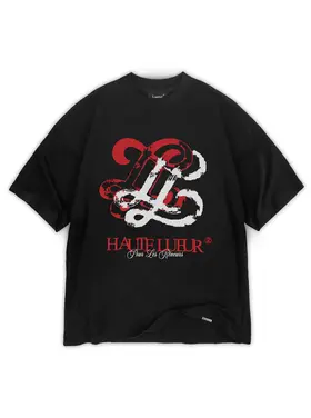 Lueur Lueur T-Shirt Distressed Monogram FW25 Black/Red