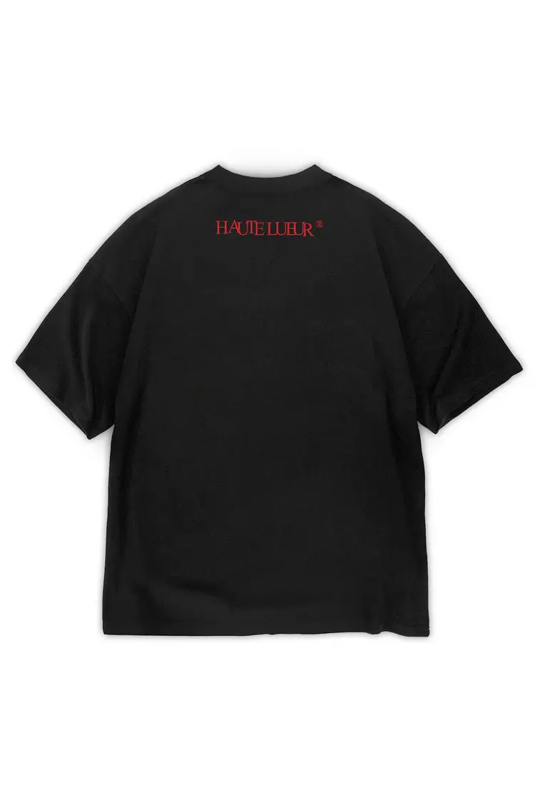 Lueur Lueur T-Shirt Distressed Monogram FW25 Black/Red