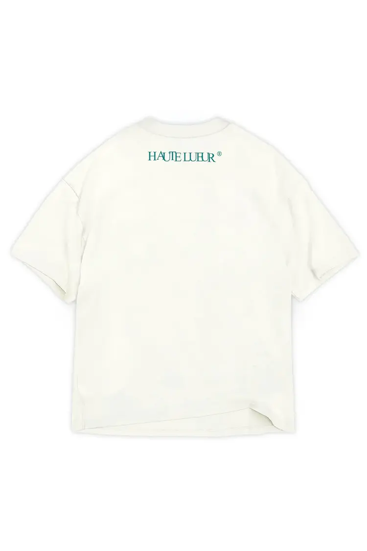 Lueur Lueur T-Shirt Distressed Monogram FW25 White/Green