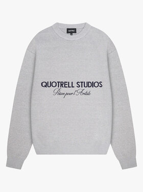 Quotrell Quotrell Sweater Knitted Mondrian FW25 Grey Melee/Navy