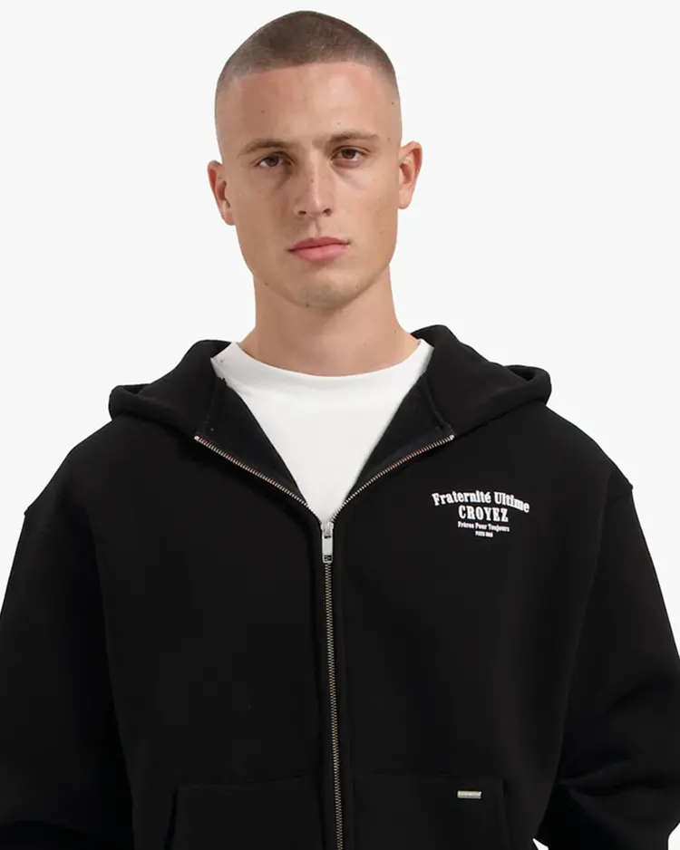 Croyez Croyez Zip Hoodie Fraternite FW25 Black