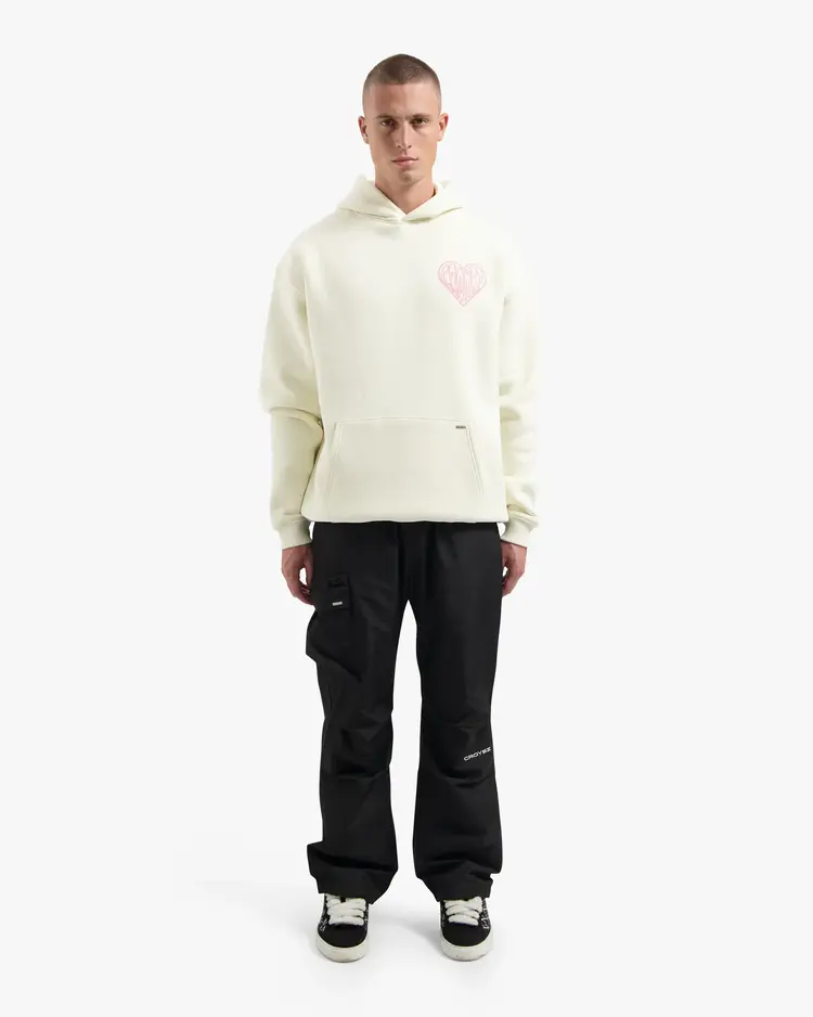 Croyez Croyez Hoodie Stitched Heart FW25 Off-White