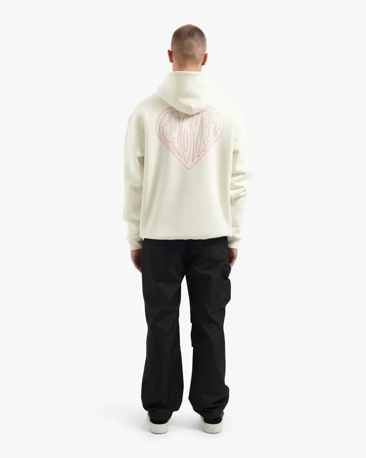 Croyez Croyez Hoodie Stitched Heart FW25 Off-White