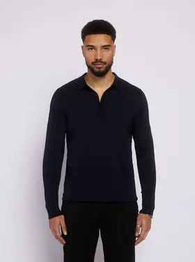 Aeden Aeden Longsleeve Polo Nolanos FW25 Dark Blue
