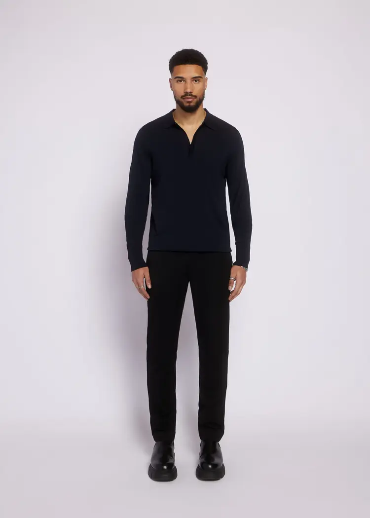 Aeden Aeden Longsleeve Polo Nolanos FW25 Dark Blue
