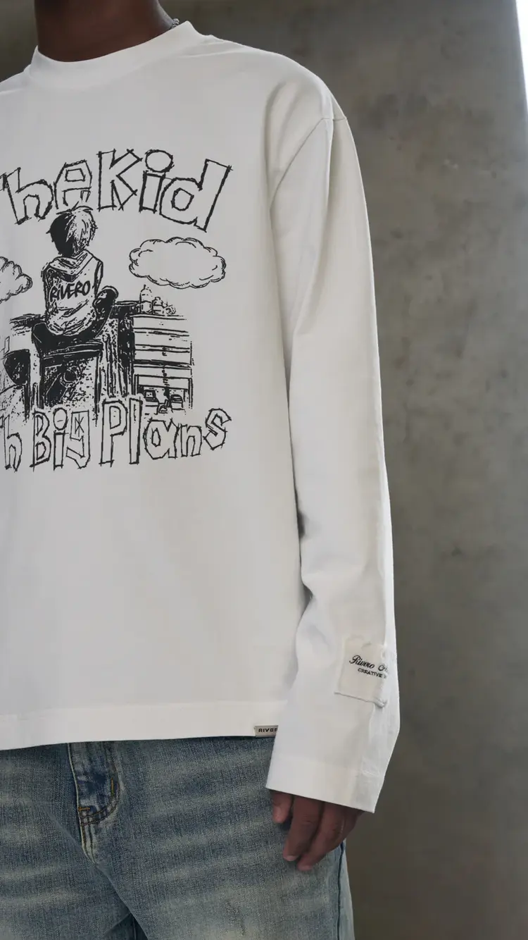 Rivero Rivero Longsleeve Big Plans Graffiti FW25 White