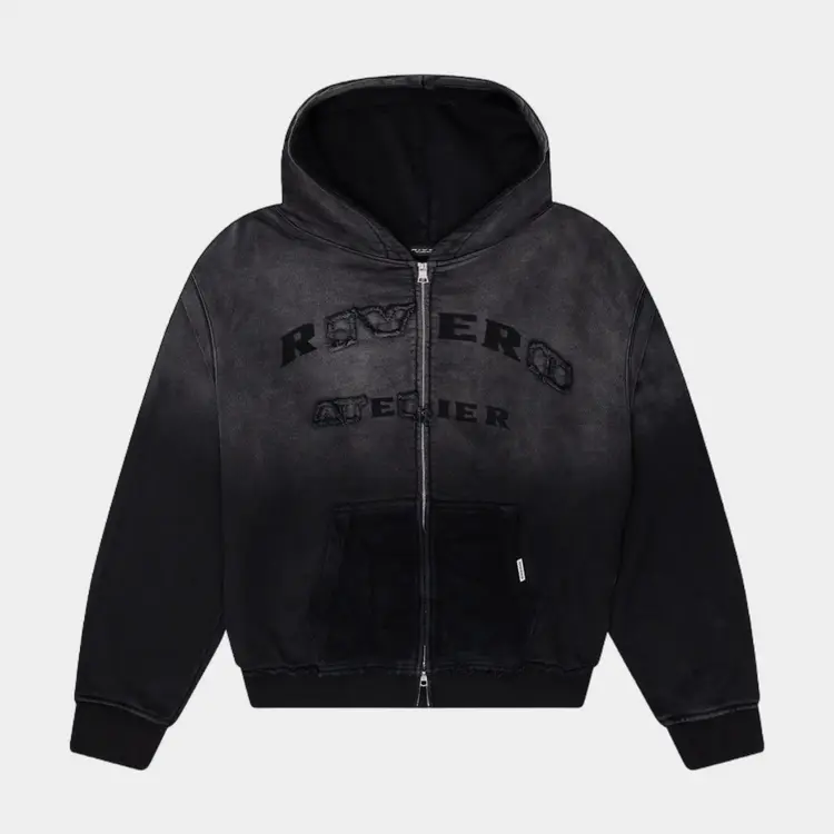 Rivero Rivero Zip Hoodie Statement FW25 Black Shadow