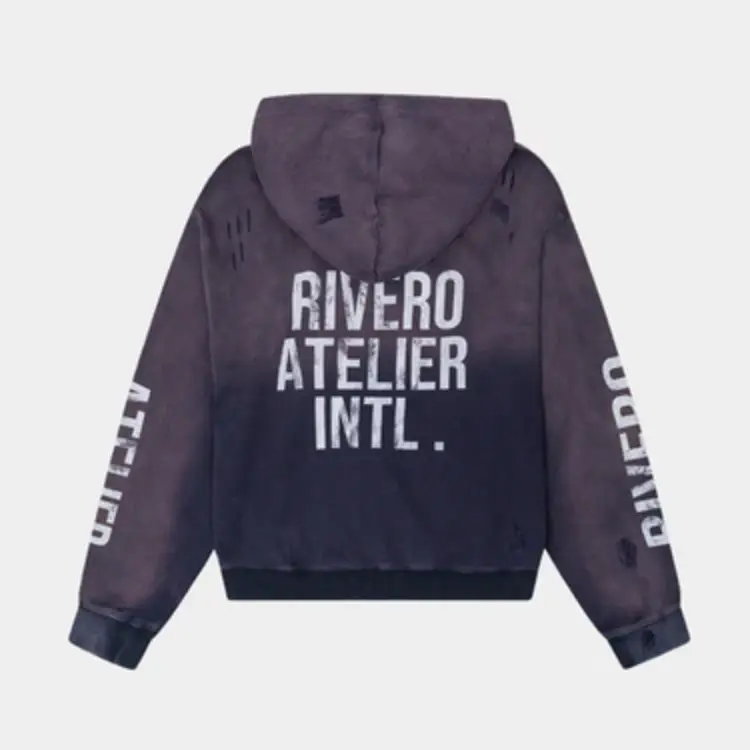 Rivero Rivero Zip Hoodie Waffle INTL. FW25 Navy