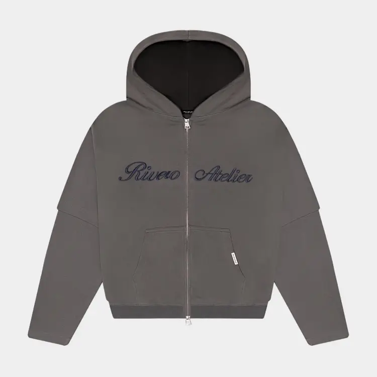 Rivero Rivero Zip Hoodie Double Layered Atelier FW25 Grey