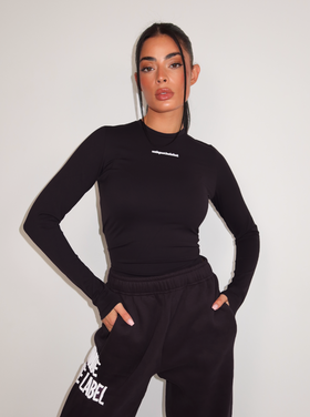 Unique The Label Unique The Label Long Sleeve Top Robyn FW25 Deep Black