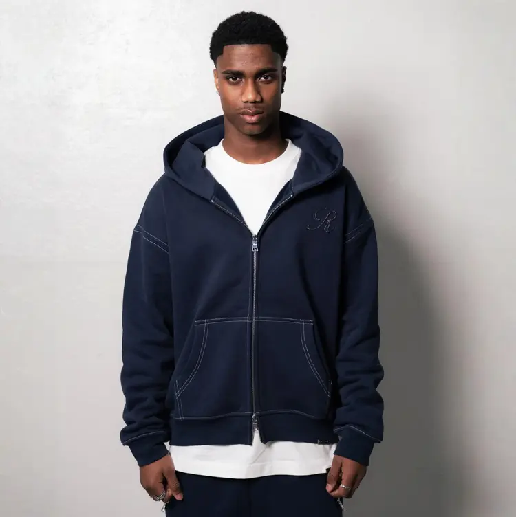 Rivero Rivero Zip Hoodie Seams FW25 Navy