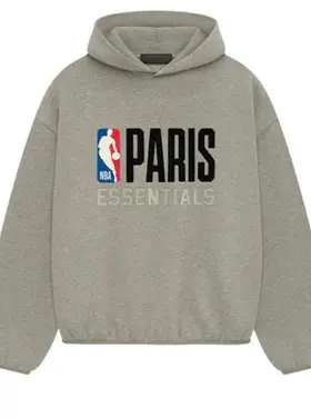 Essentials Fear Of God Essentials Fear Of God Hoodie X NBA Paris FW25 Warm Heather