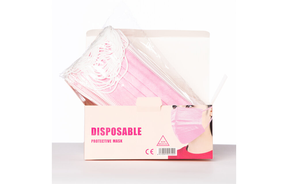 Mondmasker / mondkapje ROZE - ✓ CE gekeurd - set 200 stuks