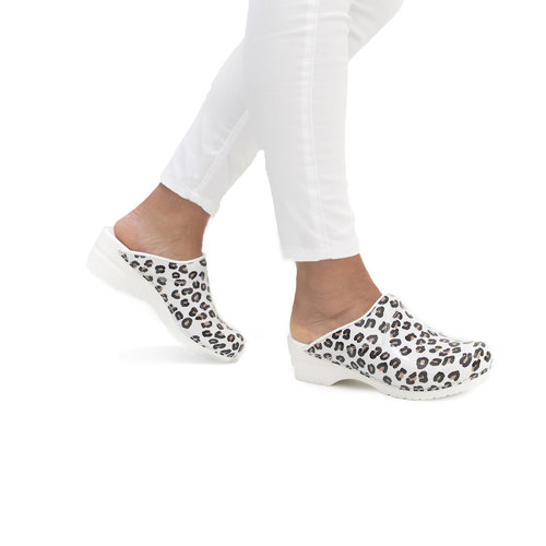 Sanita klompen Flex model 314 Wildlife Leopard wit-nature 8679