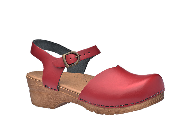 een kopje Weiland japon Sanita klompsandalen Sansi rood 474048 - Studio Sanita