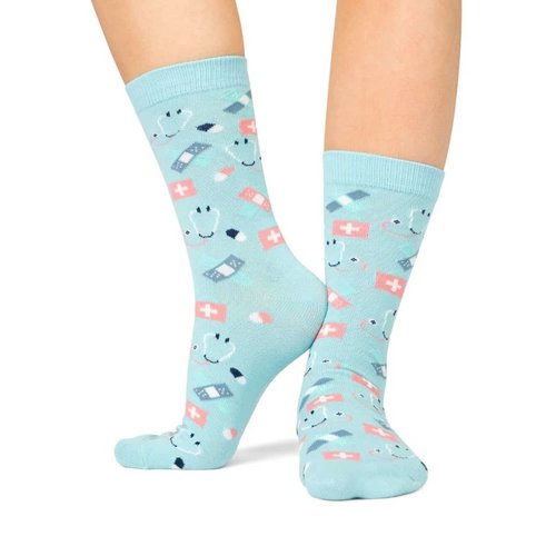 Medsocks Medsocks Zorgsokken Verpleegkunde blauw&roze BRZ3546 Medsocks Medsocks Zorgsokken Verpleegkunde blauw&roze BRZ3546