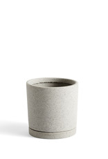 HAY Plant Pot With Saucer - M - Grey