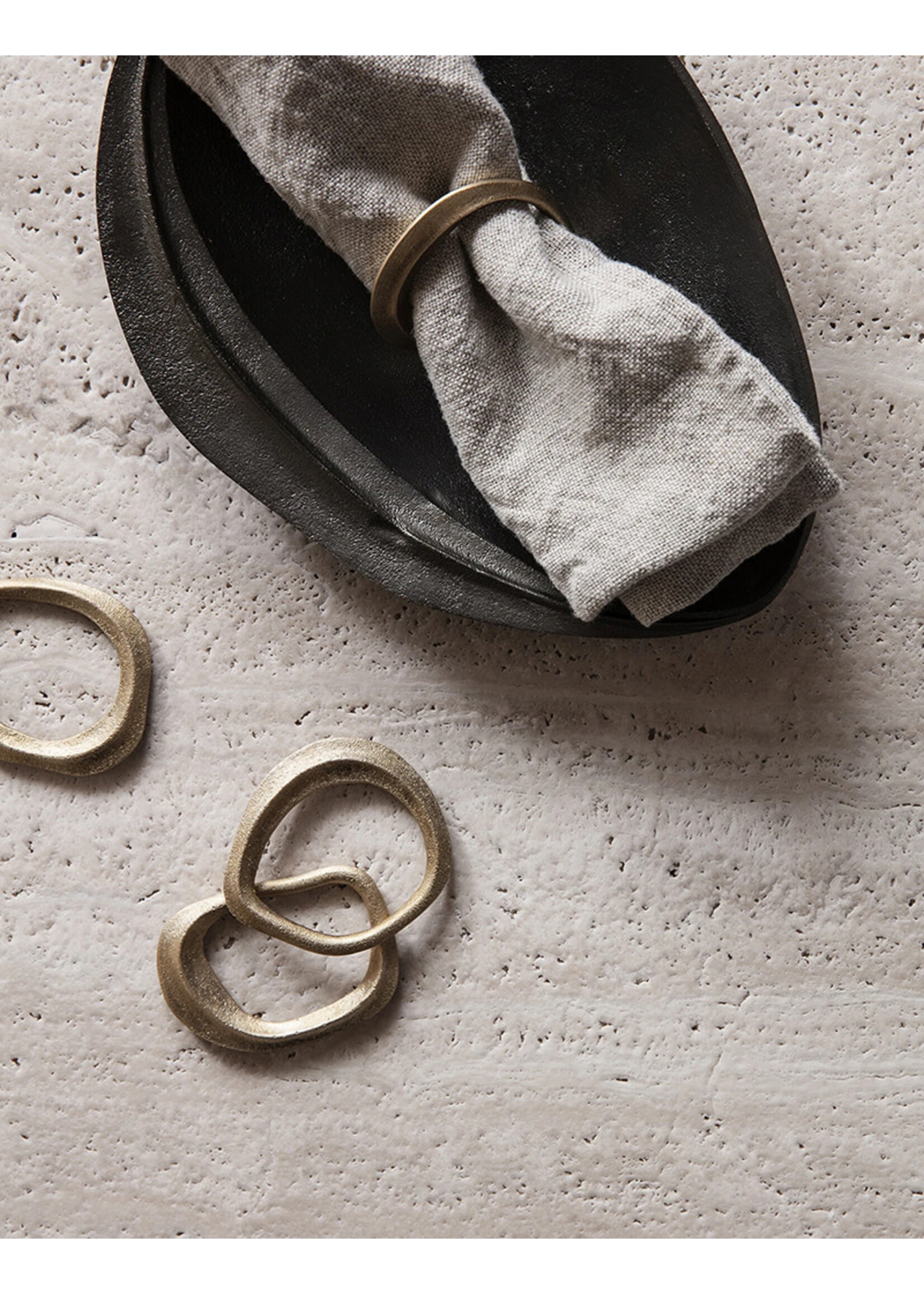 Ferm Living Flow Napkin Rings - Set of 4 - Brass