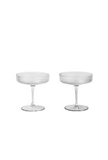 Ferm Living Ripple Champagne Saucers - Set of 2 - Clear