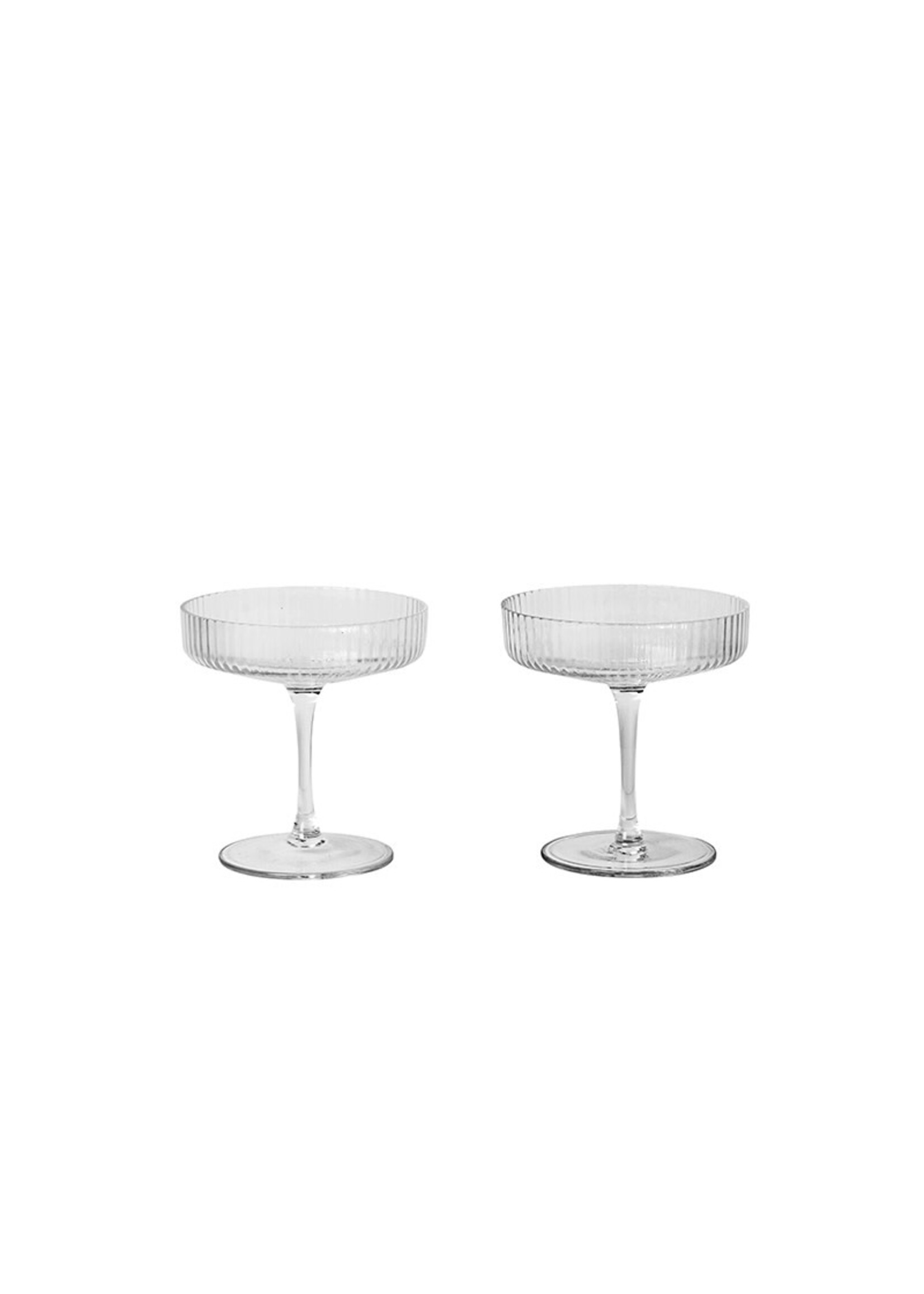 Ferm Living Ripple Champagne Saucers - Set of 2 - Clear