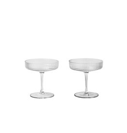 Ferm Living Ripple Champagne Saucers - Set of 2 - Clear