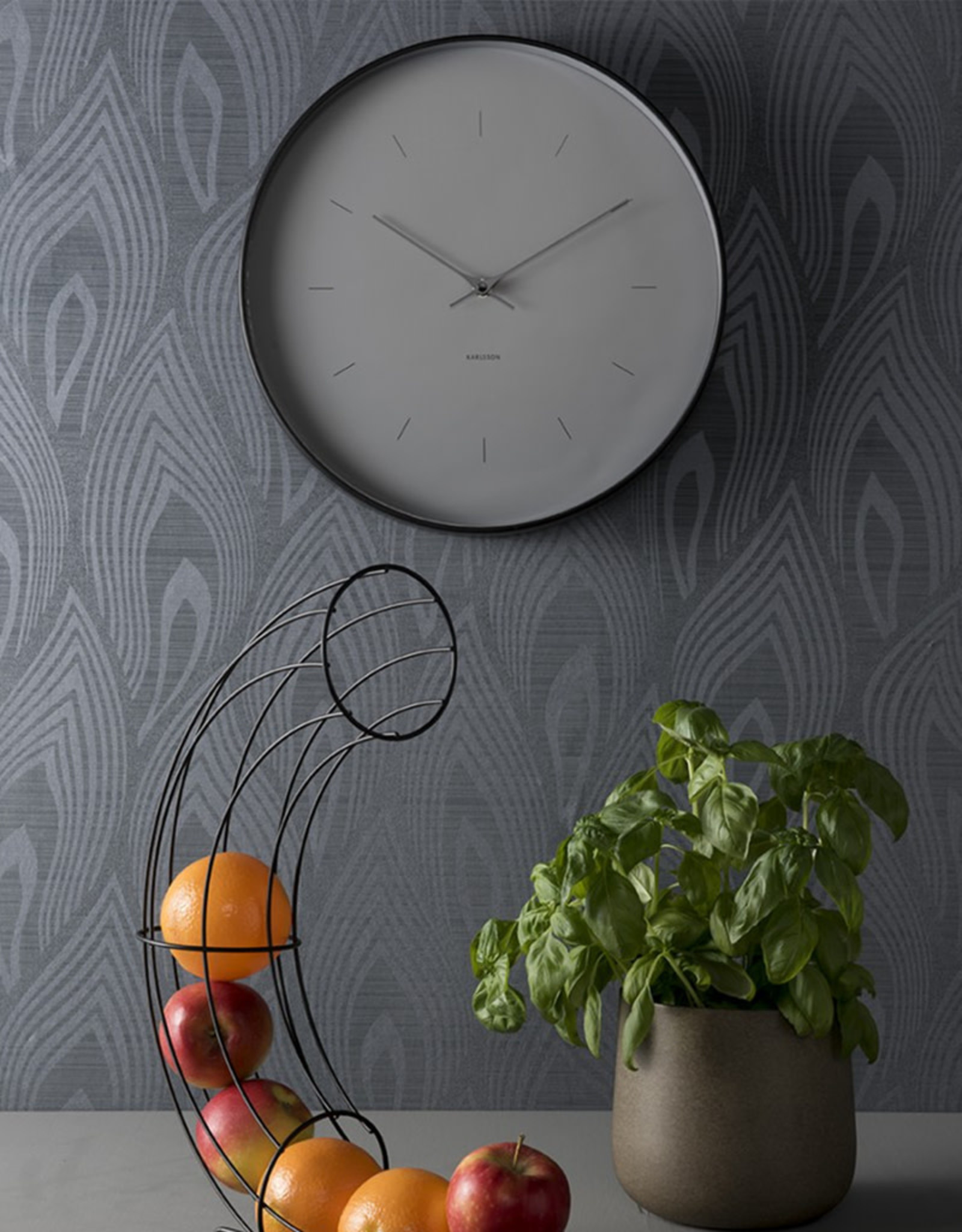 Karlsson Butterfly Hands Wall Clock | Grey