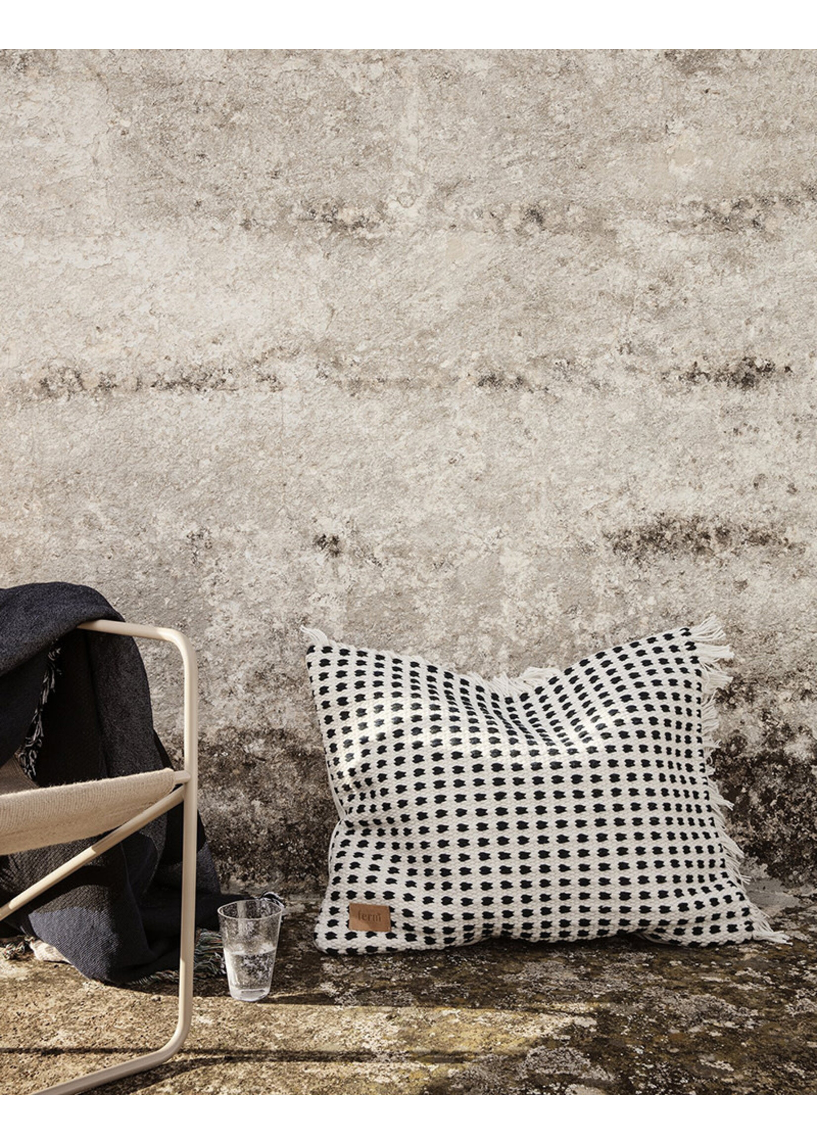 Ferm Living Way Cushion | Off-White/Blue