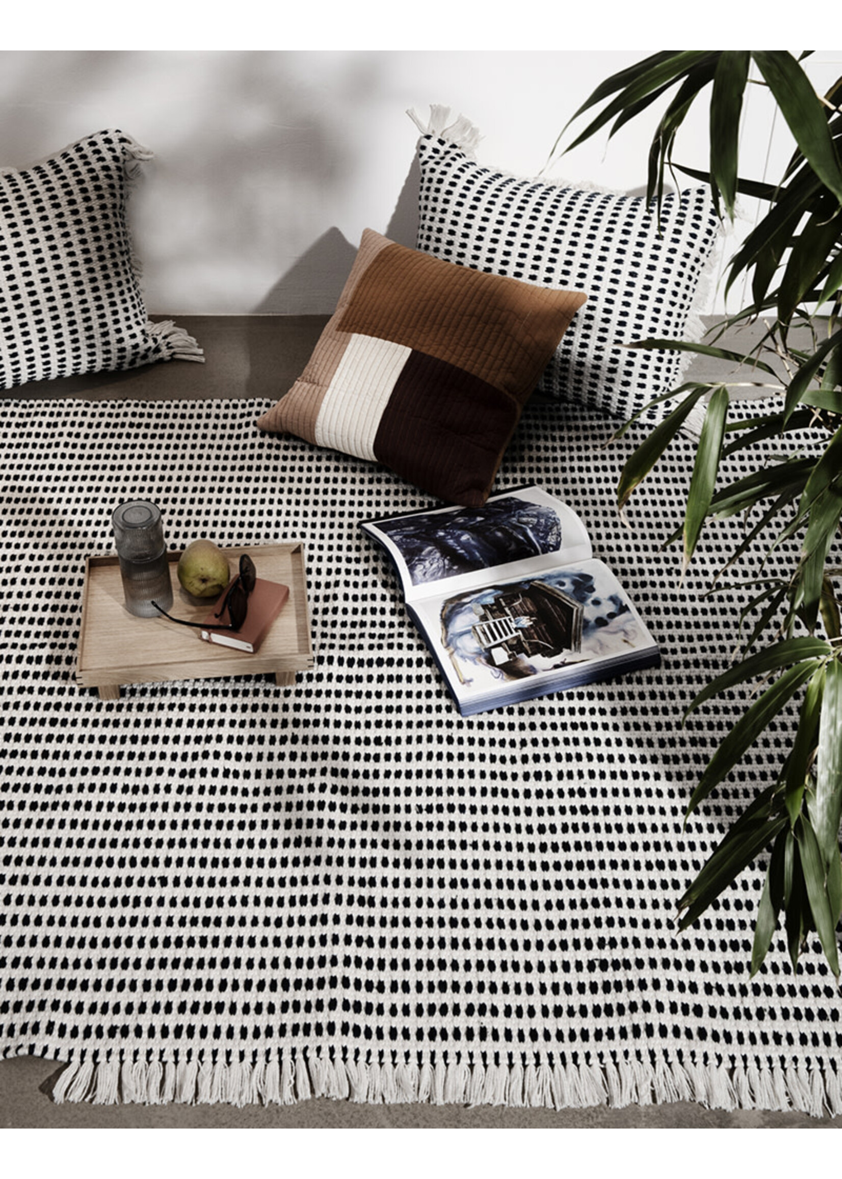Ferm Living Way Cushion | Off-White/Blue