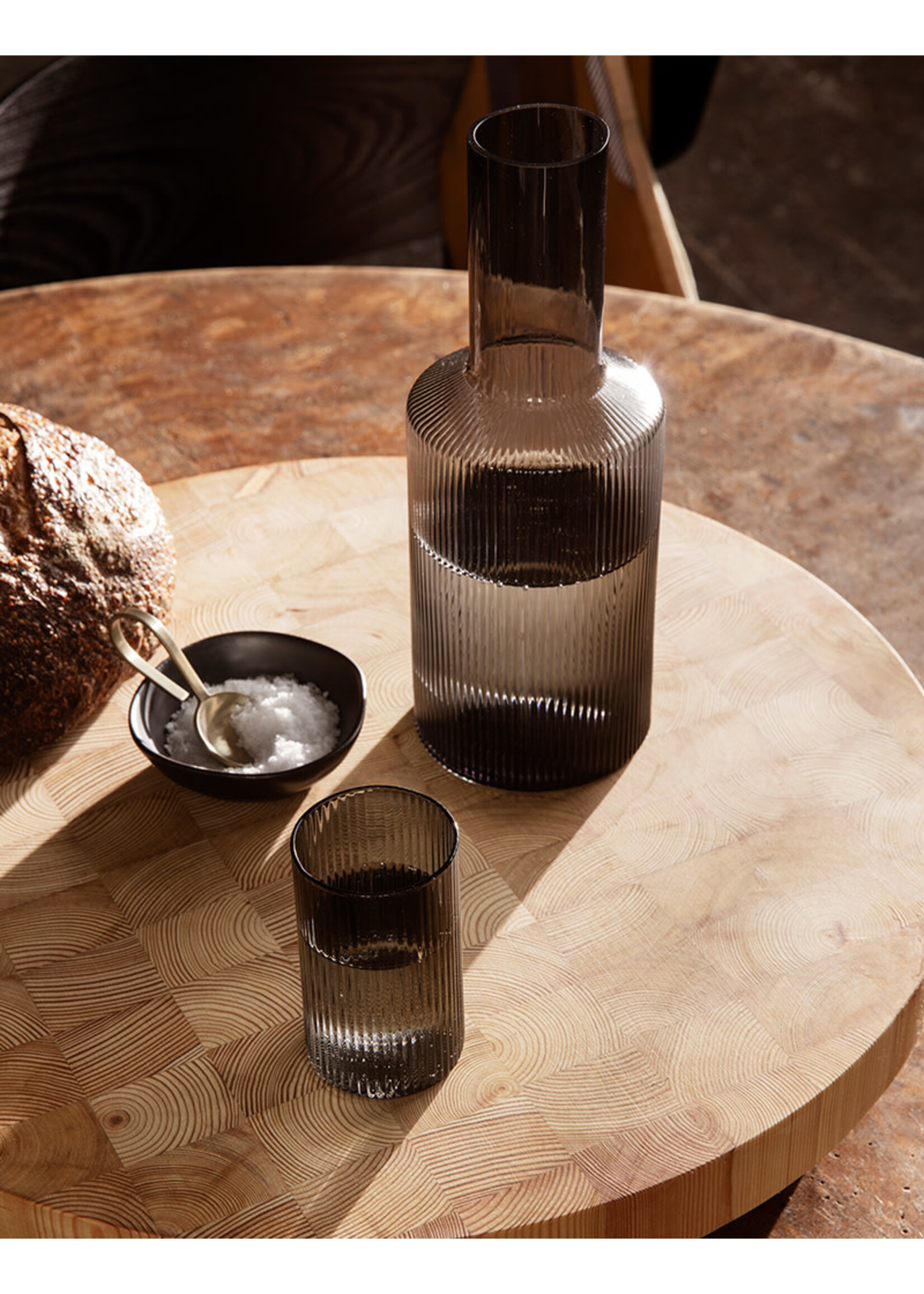 Ferm Living Ripple Carafe - Smoked Grey